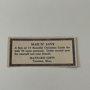 Maynard Gifts Mail N' Save Taunton MA 1952 Yankee Magazine Ad SAG5-S2